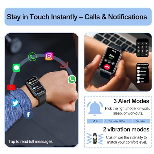 Fitness Tracker (Answer/Make Calls), Smart Watch for Women Men, with 1.47″ AMOLED Always-On Display, 24/7 Heart Rate, Slee...