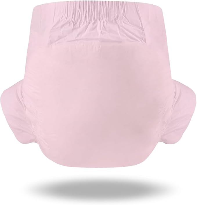 CutiePlusU Disposable Adult Diaper Heavy Absorption Dry Surface Adult Diapers All Night- Pink 10 Pieces (Large 36"-46")