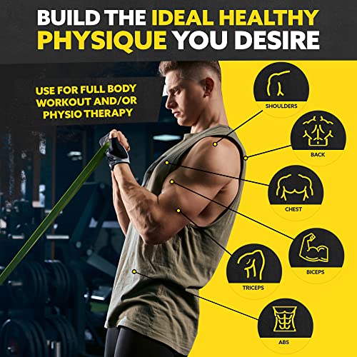 Long Resistance Bands for Working Out Men and Women - Set of 5 Pull-Up Bands, Rubber Handles and Door Anchor - Workout Ban...