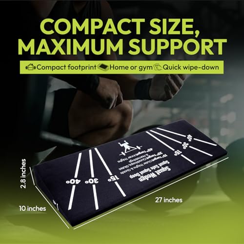 Squat Wedge Block – Non-Slip EVA Material Slant Board with 15°/30°/40° Angle Markings, 15° Heel-Elevated Incline Squat Wed...
