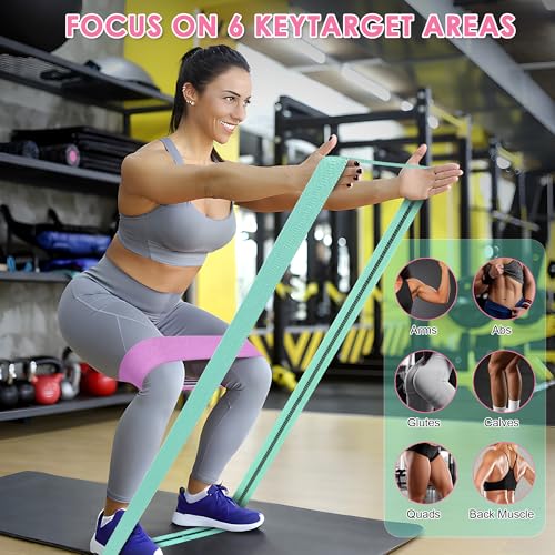 Goocrun Fabric Resistance Bands for Working Out, Wide Booty Belt with Multiple Resistance Levels. Yoga Balance Balls. Grea...
