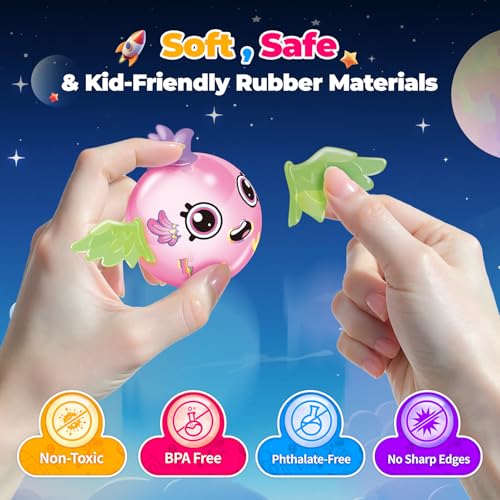 PINSHILE DIY Space Magic Balloon Craft Kit, Sticker Decorated Balloons Toy for Kids, Rocket Air Pump Fun with Balloon Mons...