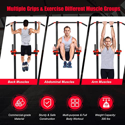 Goplus Power Tower Pull Up Bar Dip Station, Multi-function Dip Bars Stand Workout Equipment for Full-body Home Gym Fitness...