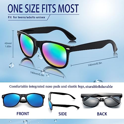 Pibupibu 10/20 Packs Adults Wholesale Neon Colors Square Retro Style Party Favors Sunglasses