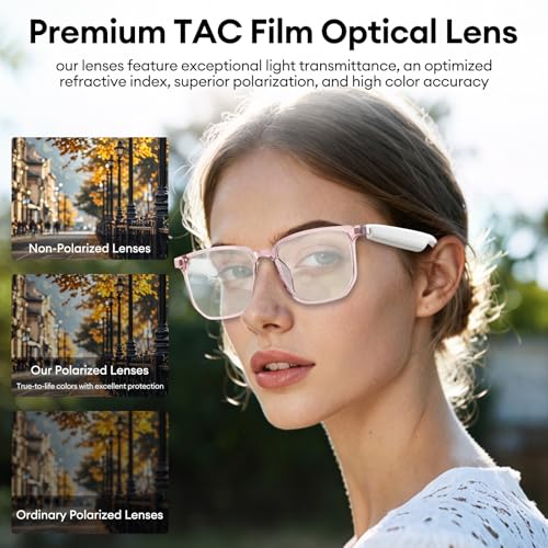 AI Smart Glasses, Bluetooth 5.4 Translation Glasses with 144 Language & Accents, Blue Light Filtering Lenses, Multifunctio...