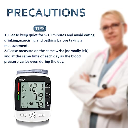 Blood Pressure Monitor, Irregular Heartbeat Detector, Automatic BP Monitor 90x2 Reading Memory and Large LCD Display, USB ...