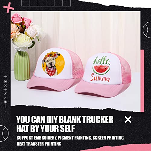 10 Pcs Sublimation Blank Trucker Hats Bulk Mesh Baseball Cap Polyester Mesh Trucker Hat for Men and Women
