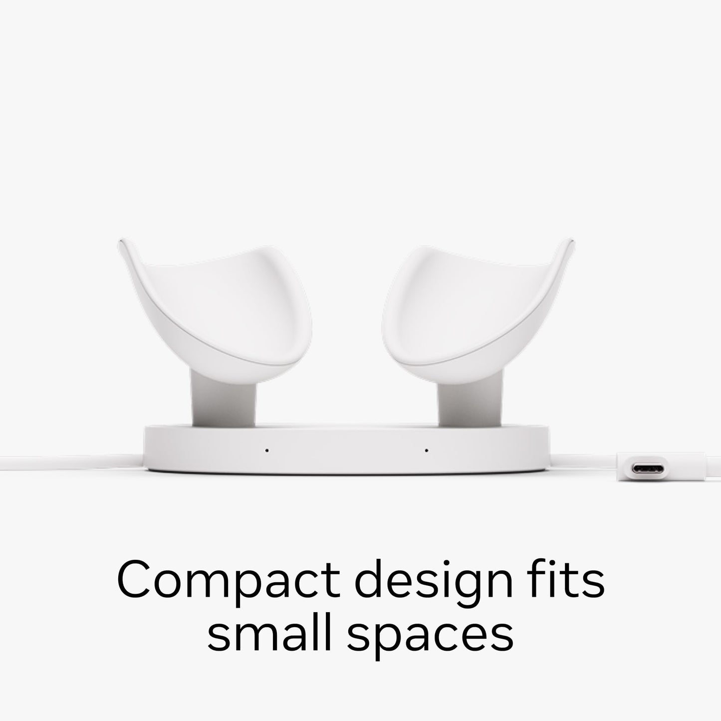 Meta Quest Compact Charging Dock — Works with Meta Quest 3/3S — Extended Headset Charging Cable — Wireless Charging for Touch Plus Controllers