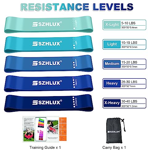 SZHLUX Resistance Bands Set with Instruction Guide and Carry Bag, Versatile for Body Sculpting, Strength Training, and Reh...