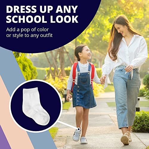 LA ACTIVE Non Slip Grip Ankle Boys and Girls Athletic Crew Socks for Babies Toddlers and Kids