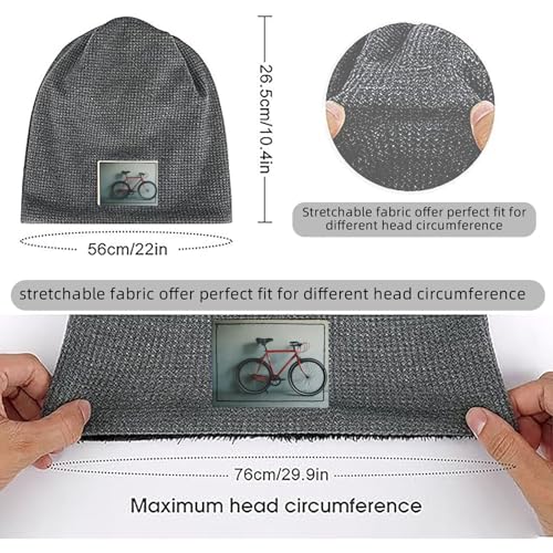 Retro Bicycle Pattern Print Lightweight Waffle Pullover Hat Men Women Winter Headwear Outdoor Camping Travel