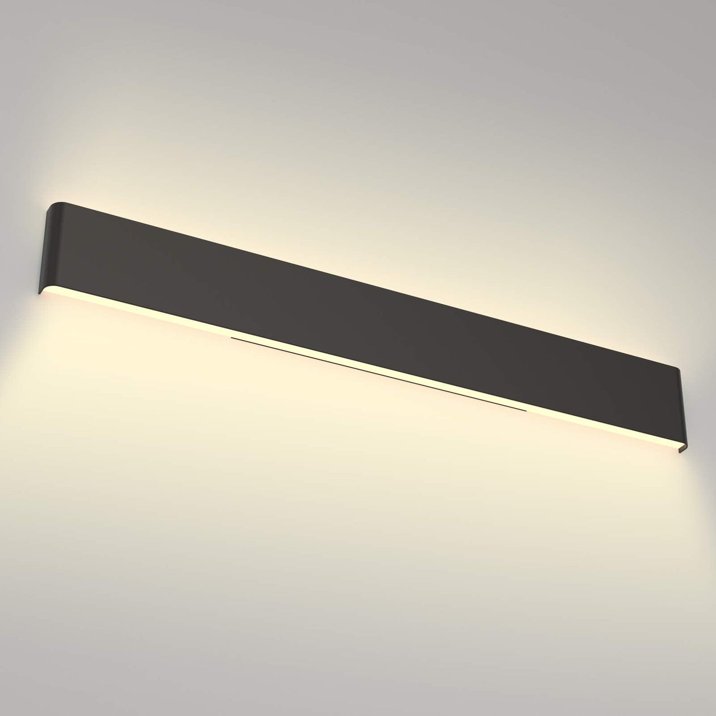 Aipsun LED Vanity Light - Matte Black Wall Mount, 43.3in, Warm Light 3000K
