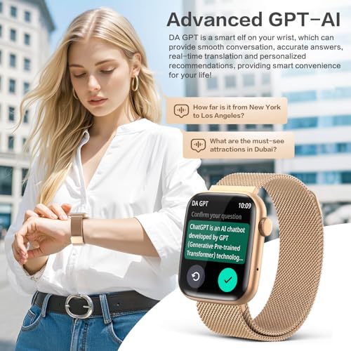 2025 Smart watches for Women with Blood Pressure Monitor, 1.9" AMOLED DA GPT AI Voice Smartwatch, 24/7 Heart Rate Stress S...