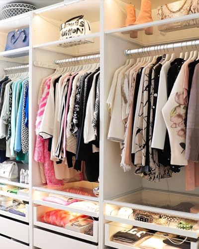 Supforce Closet Rods for Hanging Clothes, 17 to 69 Inches Stepless Adjustable Metal Closet Rod, 1.3 Inches Heavy Duty Clot...