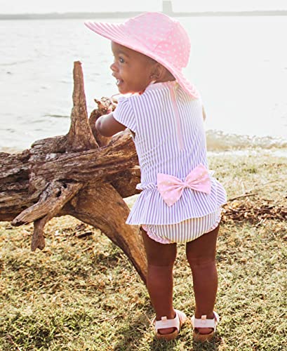RuffleButts® Baby/Toddler Girls UPF 50+ Sun Protective Wide Brim Swimwear Sun Hat