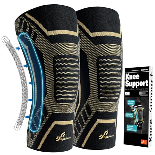 Sportneer Knee Brace with Dual Side Stabilizers – Maximum Support Compression Knee Sleeve for Men & Women, Anti-Slip Knee ...