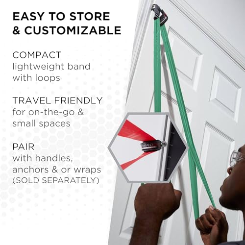 THERABAND CLX Resistance Band with Loops, 5-Foot Non-Latex Exercise Band for Mobility, Rehab, Stretching & Home Workouts, ...