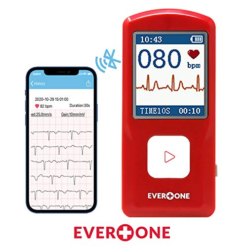 EverOne - EVOPM10 Portable Bluetooth ECG/EKG Monitor, Compatible with iOS/Android, Windows 7/8/10, Track Heart Rate & Hear...