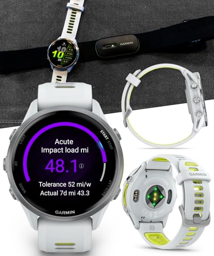 Garmin Forerunner 955, GPS Running Smartwatch, Tailored to Triathletes, Long-Lasting Battery, Whitestone with Wearable4U W...