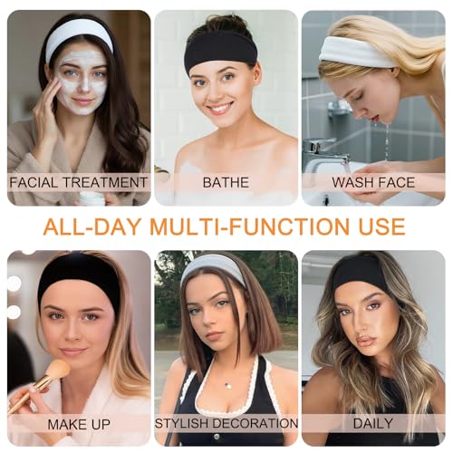 RuiYok Black Headbands for Women 6PCS,Non Slip Head Bands Hair Accessories for Securing Hair,Elastic Hairbands for Yoga Wo...