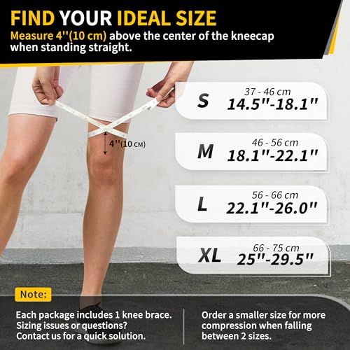 CAMBIVO Knee Brace for Women & Men, Knee Brace with Side Stabilizers for Knee Pain Relief, Adjustable Compression Knee Sup...