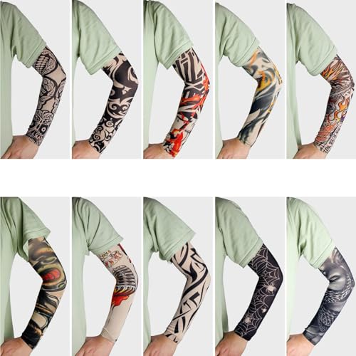M.K ZIZZYPOP Tattoo Sleeves for Men & Women, Compression Arm Sleeves for UV Protection, Lightweight & Breathable Skin Cover