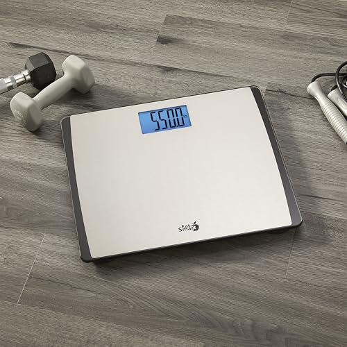 Eat Smart Precision 550 Pound Extra-High Capacity Digital Bathroom Scale, Extra-Wide Platform, Stainless Steel Body Weight...