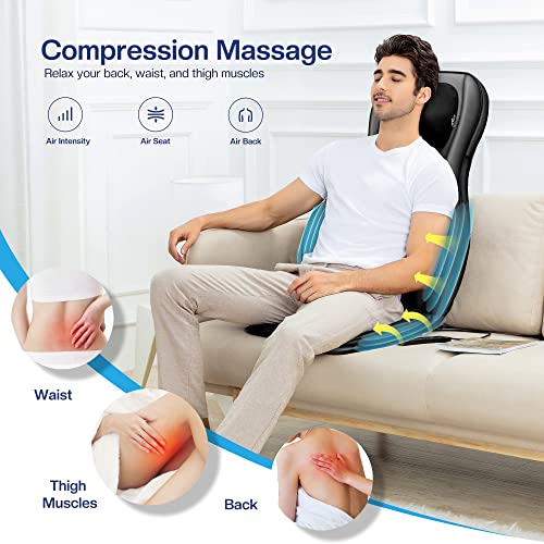 COMFIER Shiatsu Neck Back Massager with Heat,2D/3D Massage Chair Pad with App Control,Deep Tissue Kneading Massage Chair P...
