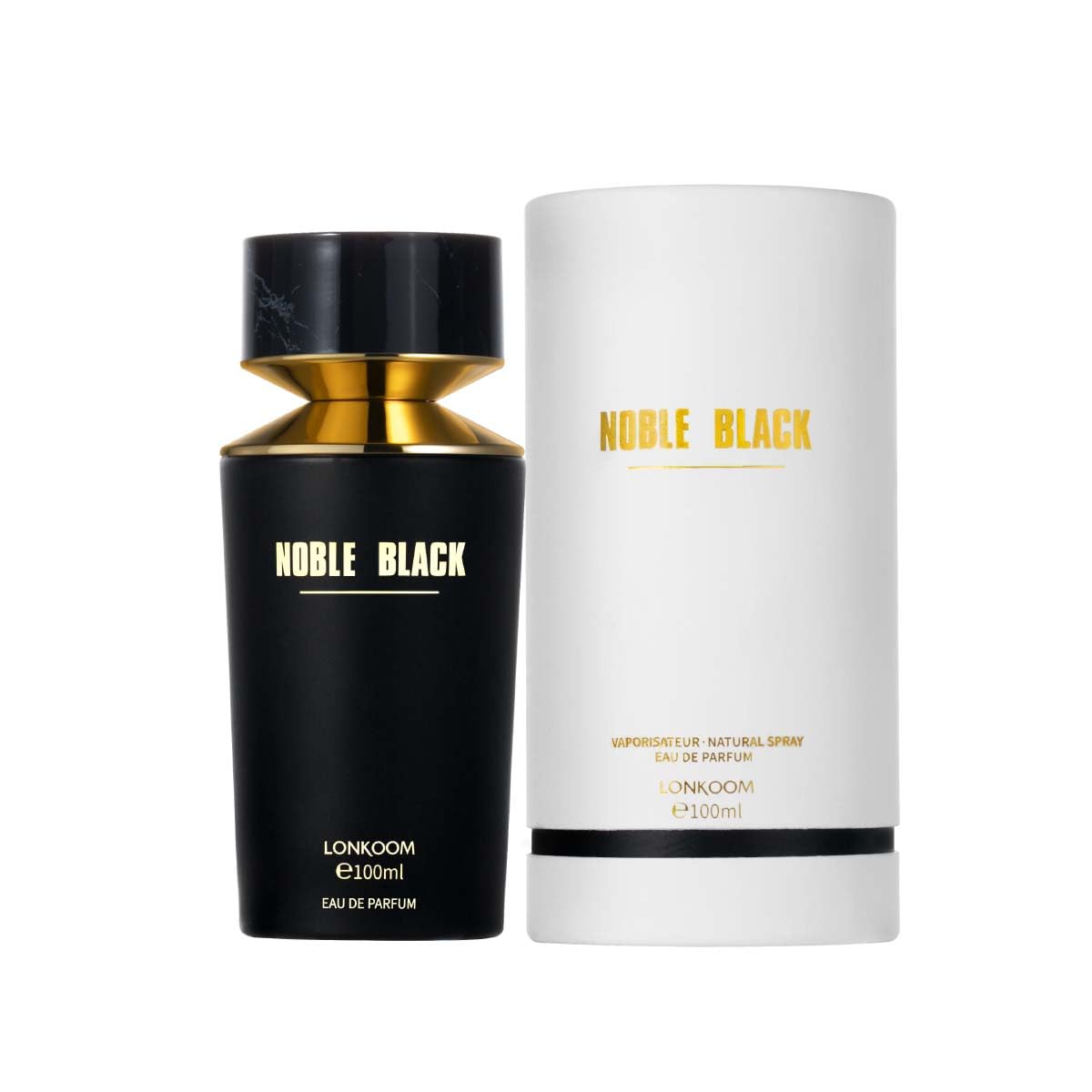 LONKOOM Noble Black Perfume for Women Men, 3.4 Fl Oz/100ml Floral Fruity Perfumes Eau de Parfum Spray Unisex Long-Lasting Fragrance, Lavender Grapefruit Pepper Cedar Wood Tuberose Jasmine Moss Leather