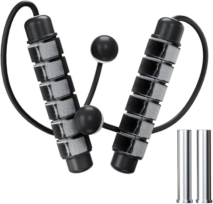 POCFOINY Weighted Jump Rope for Fitness, Cordless Jump Rope for Women, Men & Kids, Ropeless Jumping Rope for Workout, Grav...