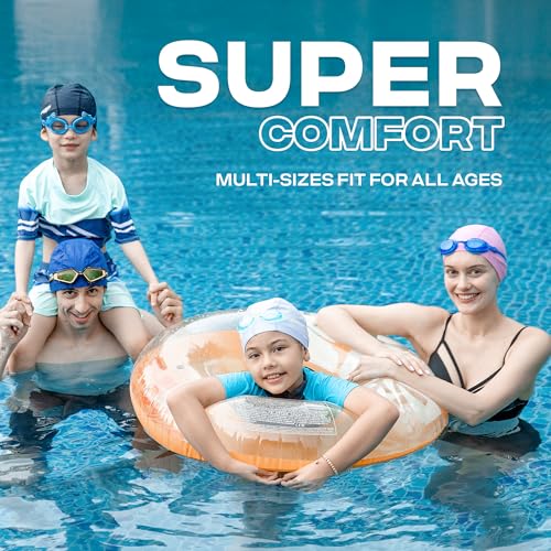 COOLMATE Fabric Swim Cap for Adult Women Men Kid, Silicone Water Resistant Layer, Cloth Swim Cap Gifts for Swimmers, Light...