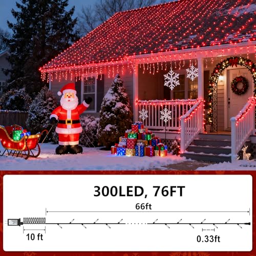 300 Led Indoor String Lights With 12 Modes  Green Wire Connectable Christmas Tree Lights With Timer  Dimmable Twinkle Fairy Lights  75Ft Led Lights For Bedroom Outdoor Home Patio Party  Red & Green