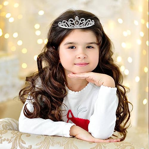 Cinaci 8 Pack Silver Metal Sparkly Glitter Rhinestone Crown Headbands Wedding Prom Birthday Party Princess Hair Tiaras Cla...