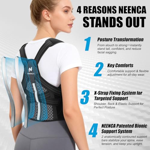 NEENCA Medical Posture Corrector Back Brace for Women & Men, Fully Adjustable Back Support, Shoulder Straightener for Uppe...