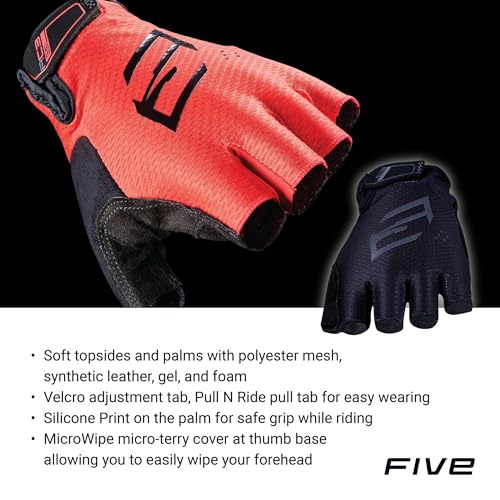 FIVE GLOVES RC3 Gel Cycling Gloves, Unisex Fingerless Gloves for Road Bikes, Dirtbikes, MTB, and More – Black, Blue, and R...