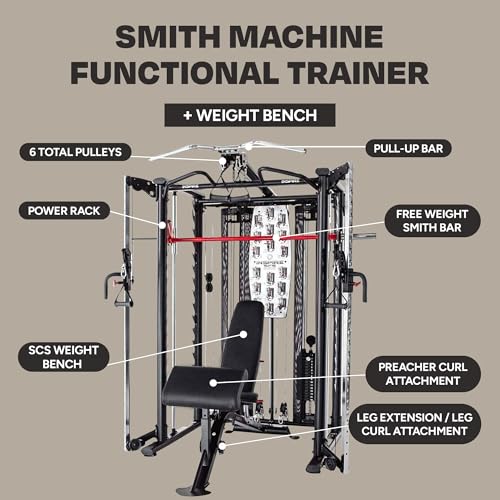 Inspire Fitness Functional Trainer Home Gym, SCS Smith Machine Cage System - Cable Machine Accessories - D-Handles, Ankle ...