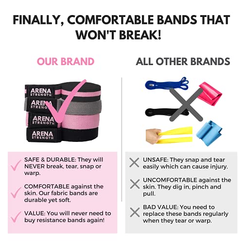 Arena Strength Long Fabric Full Body Resistance Bands Set of 4 and Pull Up Assistance Bands | Cloth Resistance Bands Loop ...