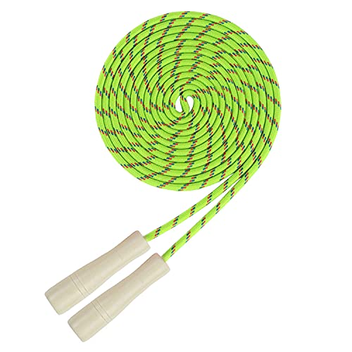 16 FT Long Jump Rope for Kids, Adjustable Double Dutch Skipping Rope with Wooden Handle, Multiplayer Team Jumping Rope for...
