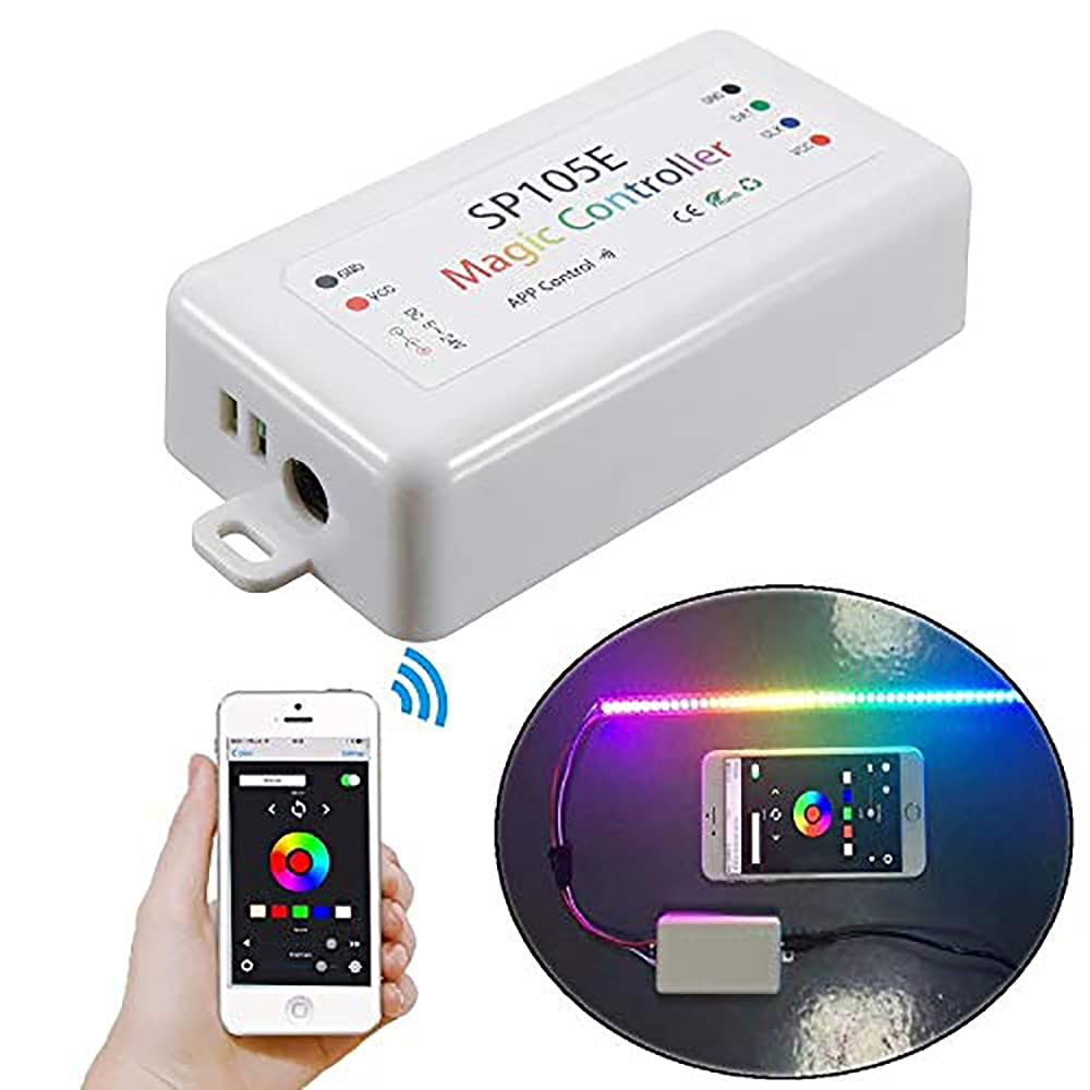 RGBZONE SP105E Bluetooth LED Controller, Smart APP Control, Music Sync for WS2811 WS2812B RGB LED Strips