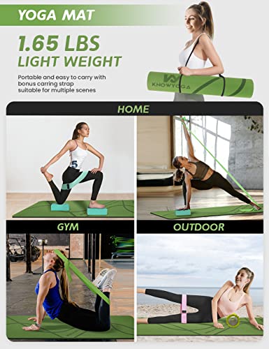 Yoga Starter Kit 12 in 1 - Set Include Mat, Foam Roller, 4 Resistance Bands, Blocks 2 Pack with Strap, 2 Peanut Massage Ba...