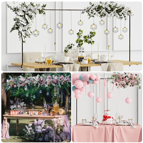 Putros Over The Table Rod Stand with Clamps Black 13"-42'' Tall 29"-98" Length Adjustable Metal Table Arch Hanging Rod Sta...