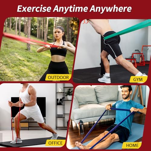 WHATAFIT Resistance Bands,Pull Up Assist Bands Set with Handles, Exercise & Workout Bands with Door Anchor for Men & Women...