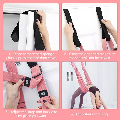 Leg Stretcher Strap, Stretching Equipment with Door Anchor Flexibility Trainer Backbend Assist for Dance Aerial Yoga Balle...