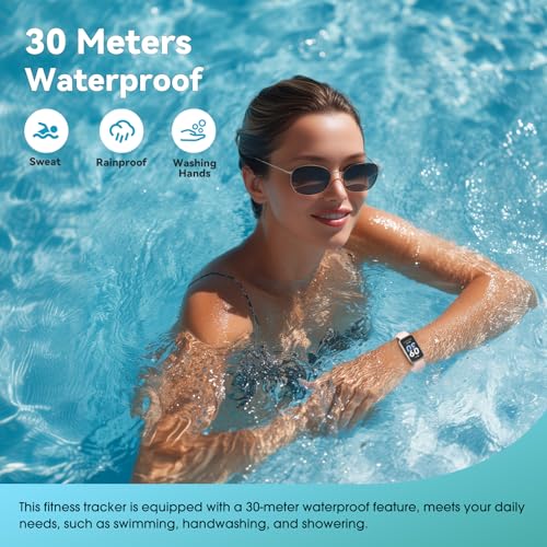 Pedometer Watch No App/Phone Required Slim Fitness Tracker, 30 Meters Waterproof 1.47'' Smart Watch, Heart Rate & Blood Ox...