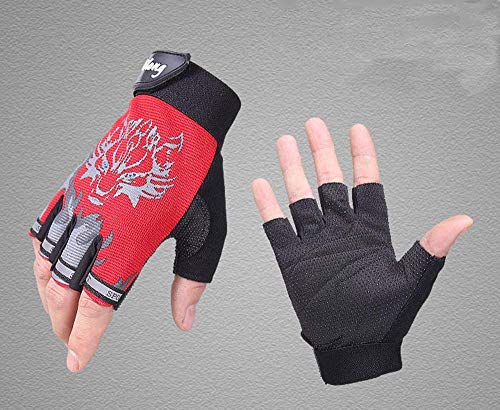Kids Cycling Gloves for Girls Boys Youth Half Finger Sports Gloves Mittens Sun UV protection Gloves Breathable Non-slip Ge...