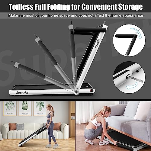 Goplus 2 in 1 Folding Treadmill, 2.25HP Superfit Under Desk Electric Treadmill, Installation-Free with Remote Control, APP...