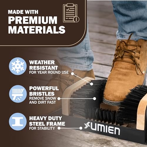Umien™ Boot Scraper Outdoor Shoe Brush with Flaps - Cleaning Heavy-Duty Shoe Cleaner and Boot Scrubber for Mud, Dirt, and ...