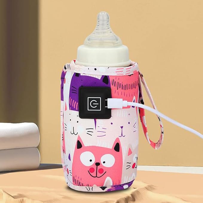 Portable Bottle Warmer,Adjustable 3 Temperature USB Travel Milk Heat Keeper Baby Bottle Heater Warming Bag Milk Heater Cover Bottle Warmer Insulation Bag,Blue