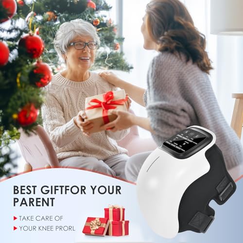 Pokytcox Knee Massager, Large LED Screen, Adjustable Temperature,Cordless Knee Massager with Heat and Vibration, Portable ...