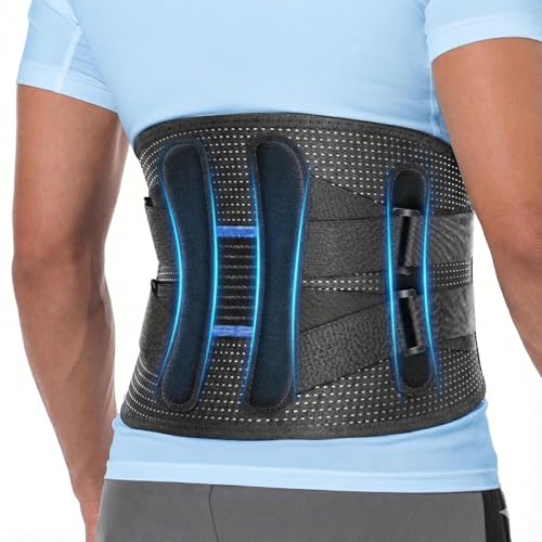 Fit Geno Back Brace for Lower Back Pain Men & Women: Adjustable Lumbar Support Brace for Pain Relief - Breathable Waist Be...